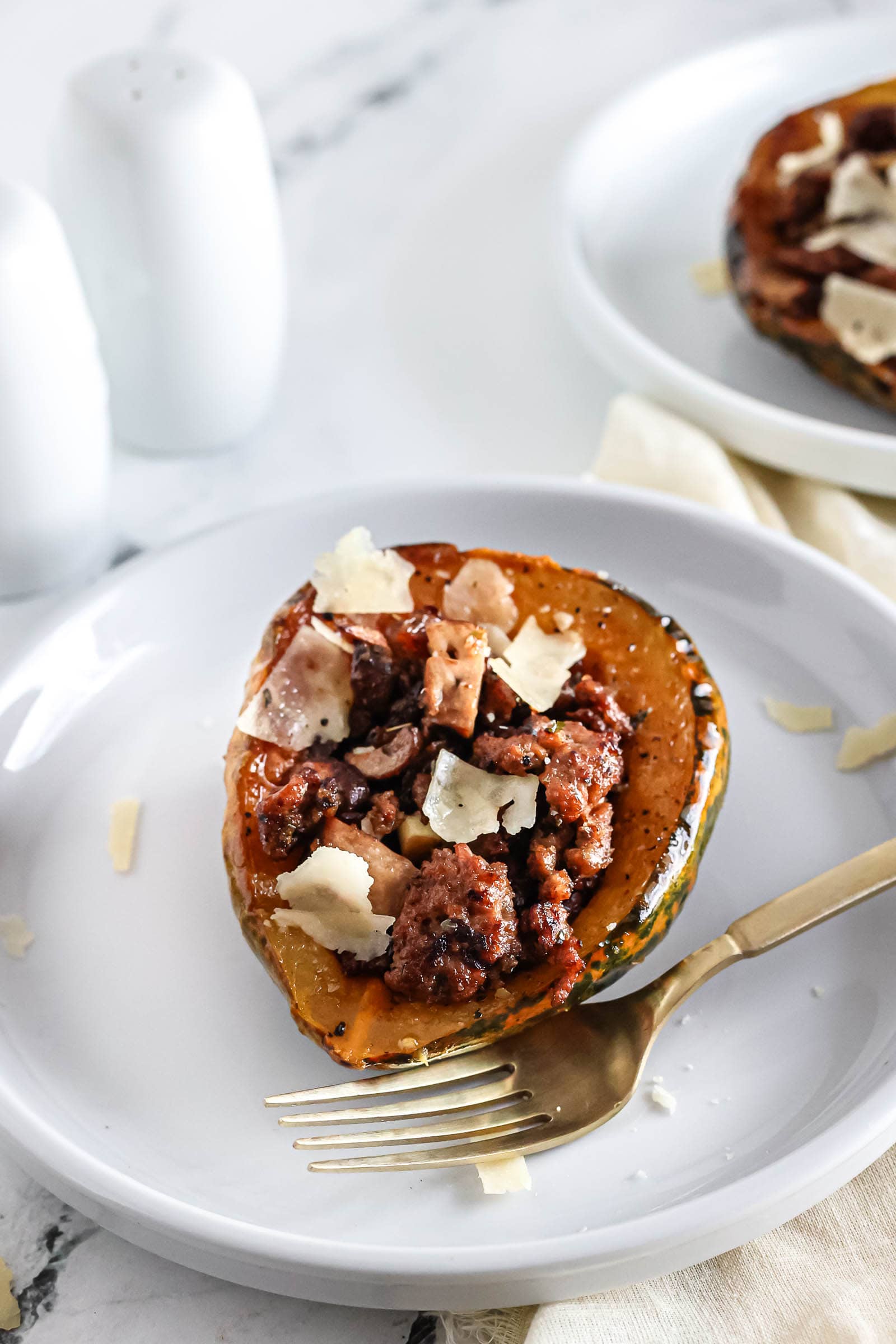 Stuffed Acorn Squash on plate