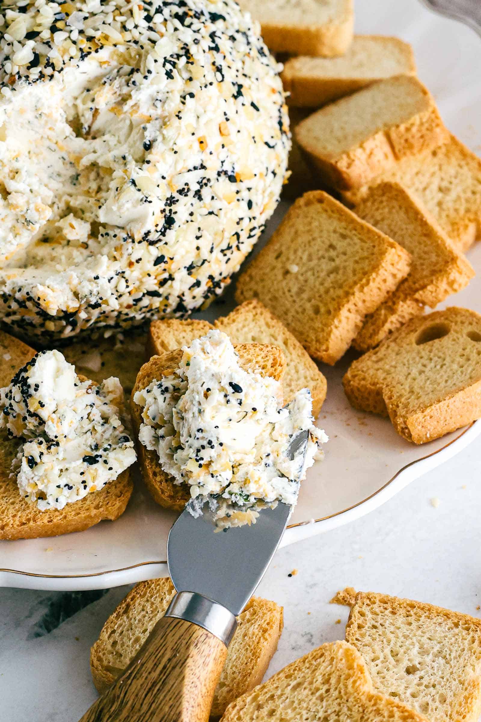 Cheese spread on crackers