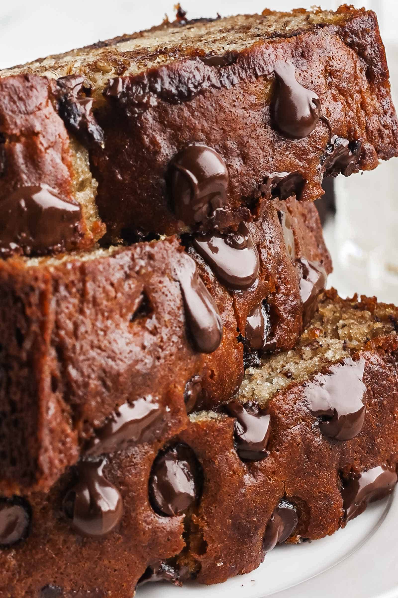 Sliced Chocolate Chip Banana Bread