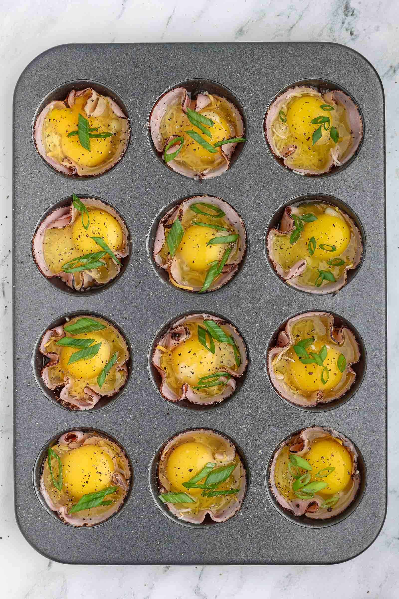 Eggs in a muffin tin