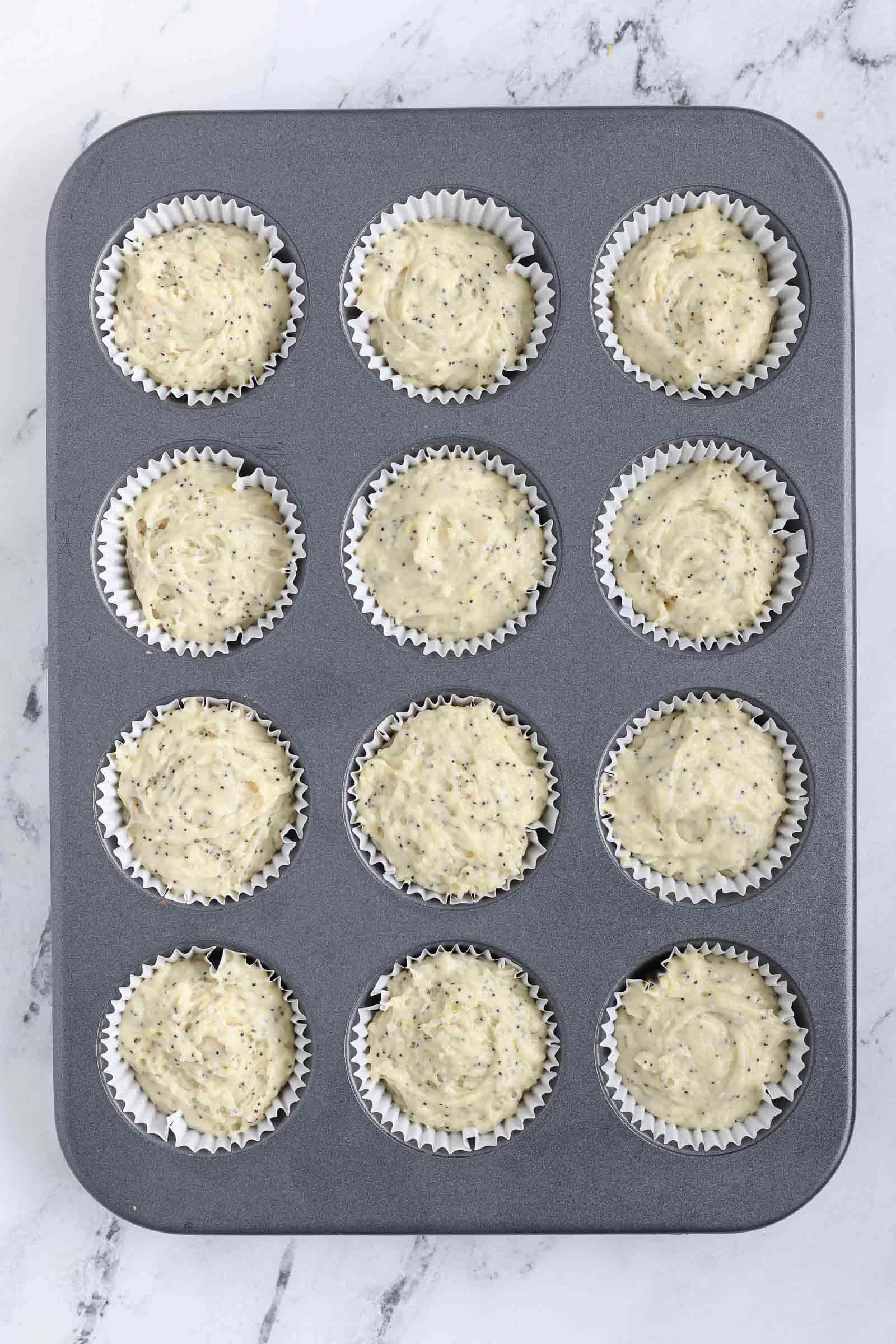 Add batter to muffin tin
