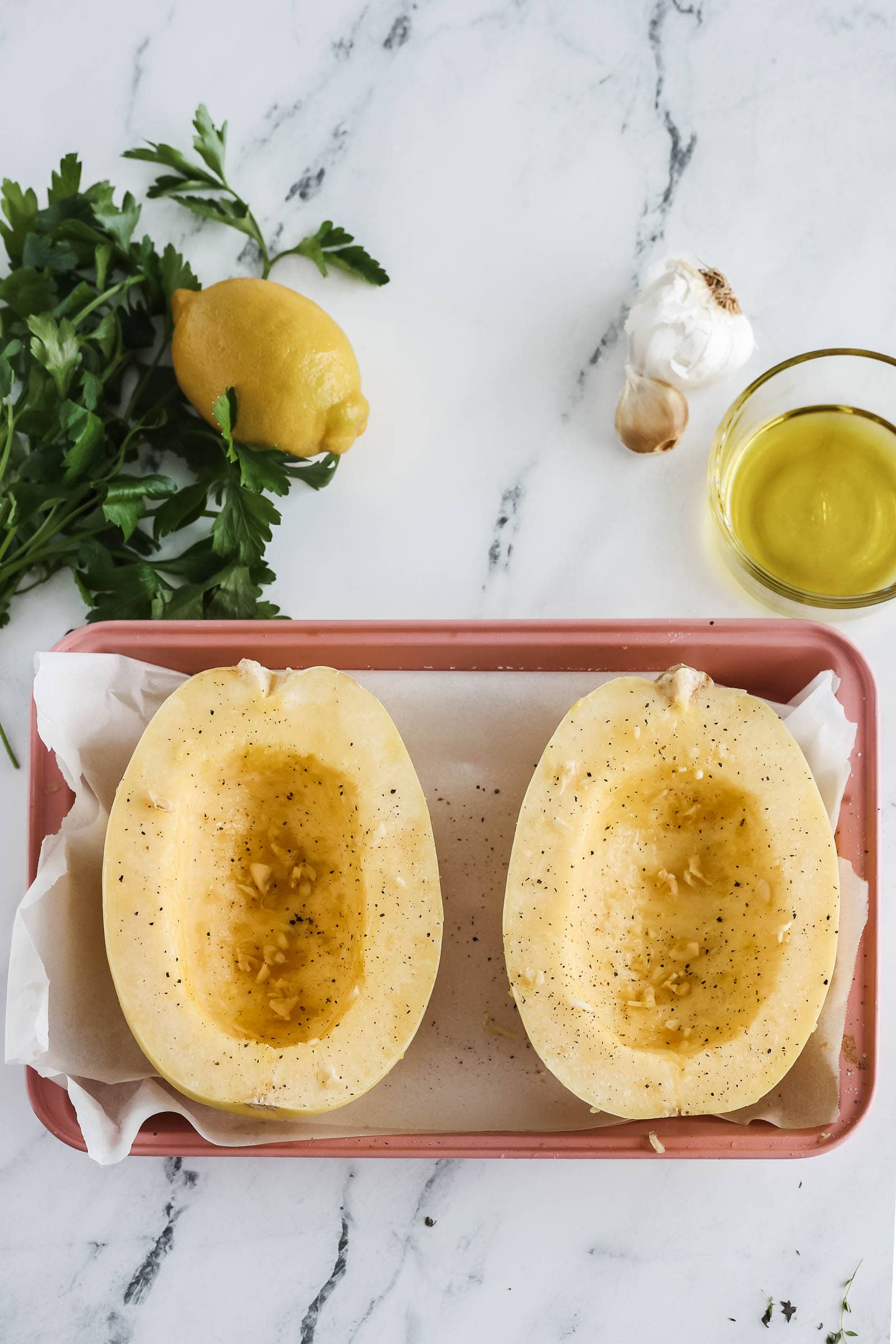 Prep squash for roasting